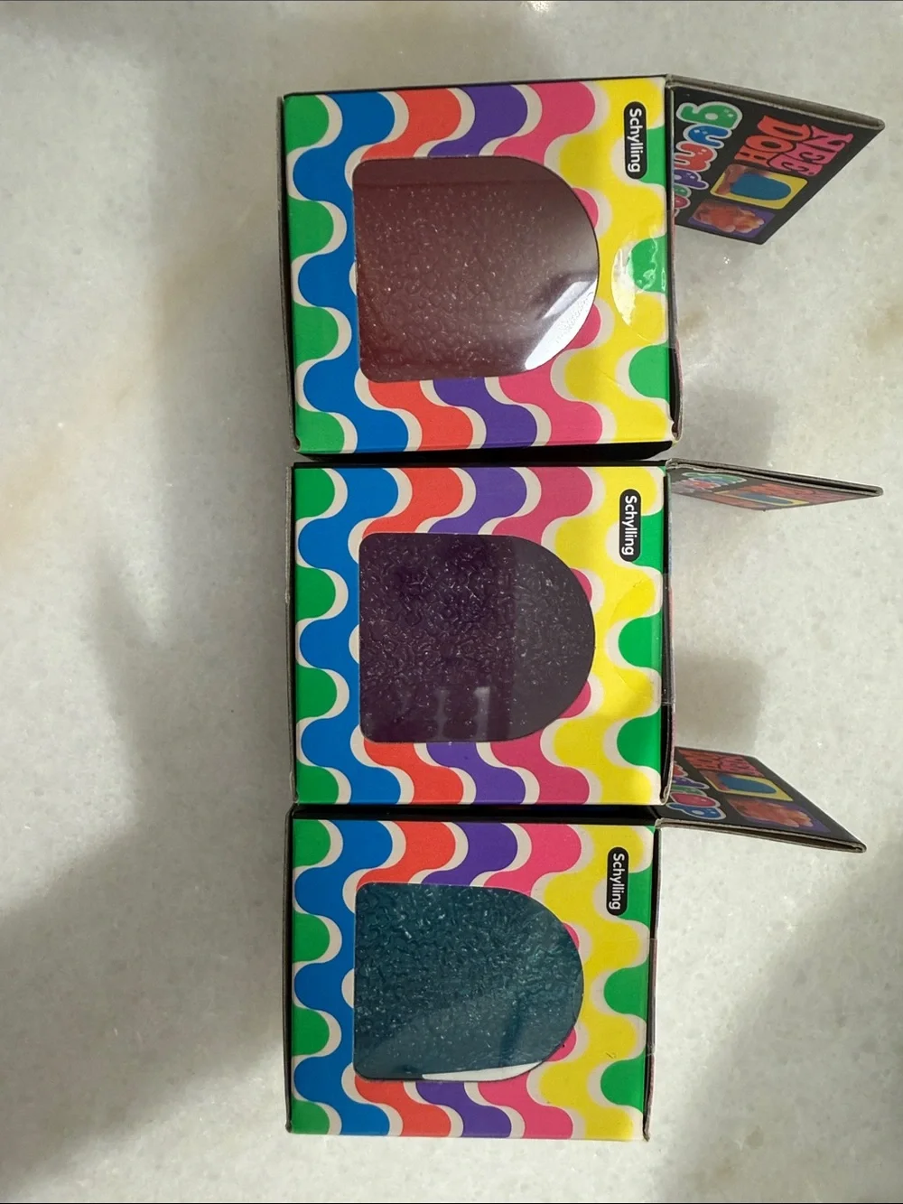 Neon Doh Gumdrop Super Solid Squishies - Pink, Blue, and Purple. Bundle of 3!